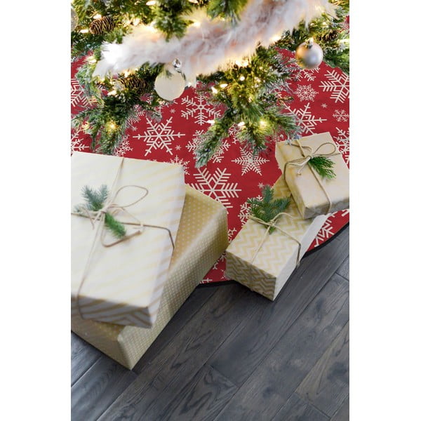 Tappeto in cotone sotto l'albero di Natale , ø 130 cm Freezy Snowflakes - Butter Kings-image-1