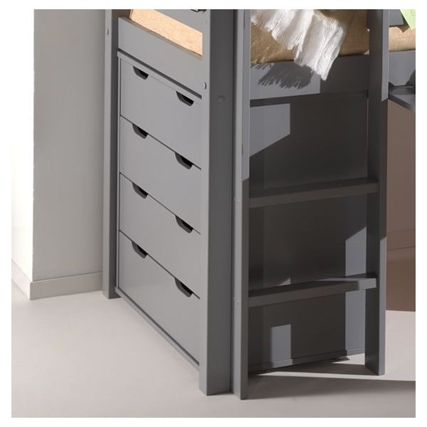 Cassettiera bassa grigia per bambini 85,5x72 cm Pino - Vipack-image-1