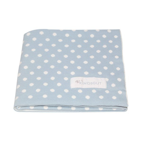 Coperta per neonati in cotone blu e bianco Dots, 80 x 100 cm - Kindsgut-image-2