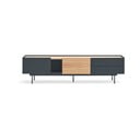 Tavolo TV in rovere decorato in colore antracite-naturale 180x45 cm Otto - Teulat