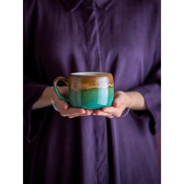 Tazze in set verdi e marroni in gres 4 pz 400 ml Sheen – Bloomingville-image-1