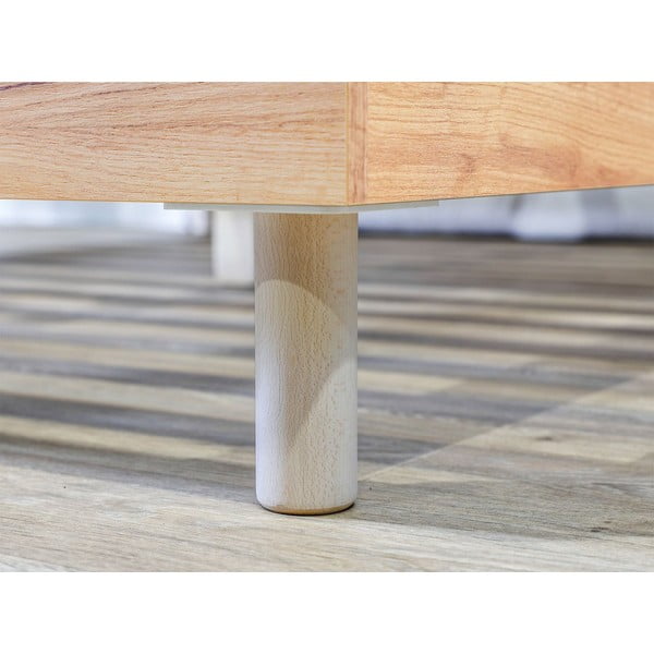 Letto matrimoniale grigio chiaro/naturale con griglia 180x200 cm Charlie - Bobochic Paris-image-4