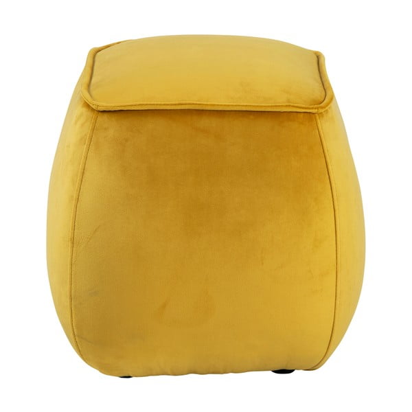 Pouf Mie in velluto giallo, 40 x 40 cm - Actona