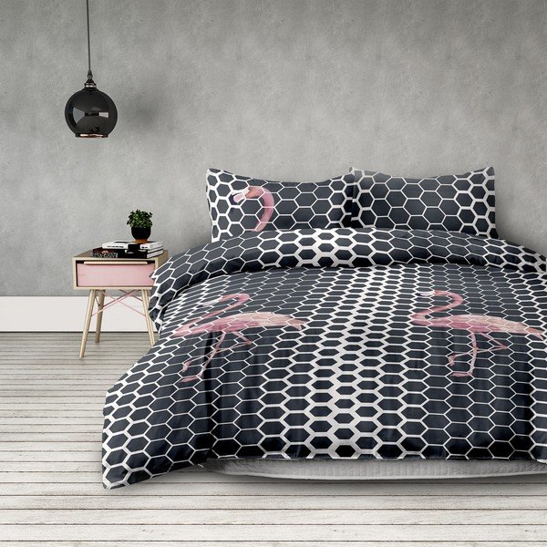 Set di 2 lenzuola singole in microfibra Flamingo Dark, 155 x 220 cm - AmeliaHome