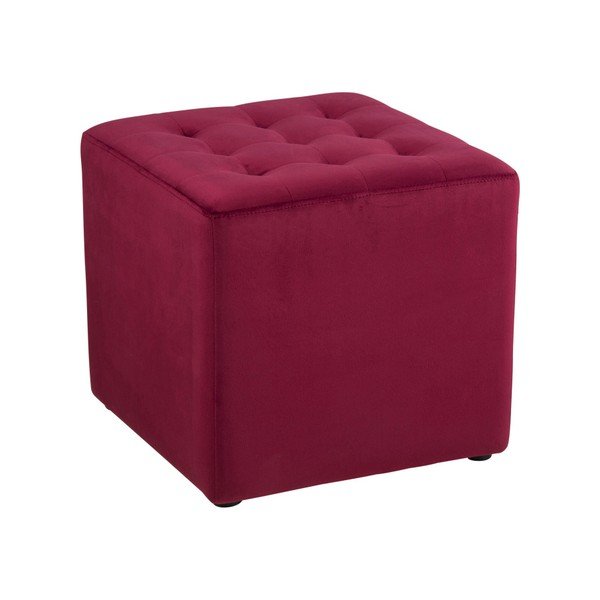 Pouf in velluto rosso scuro Bryan - Actona