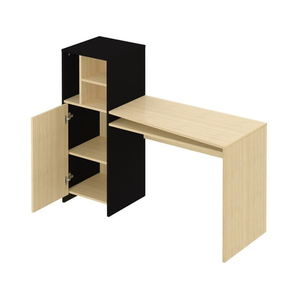 Tavolo da lavoro con piano in rovere 130x50 cm Mitch - TemaHome-image-2