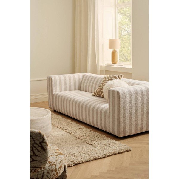 Divano beige/color crema con rivestimento in ciniglia 220 cm Lisa – Ellos Home-image-1
