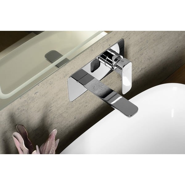 Rubinetto per lavandino in argento lucido da incasso (con una uscita) Spy – Sapho-image-2