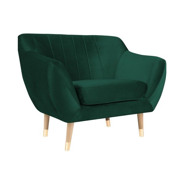 Poltrona in velluto verde scuro Benito - Mazzini Sofas-image-2