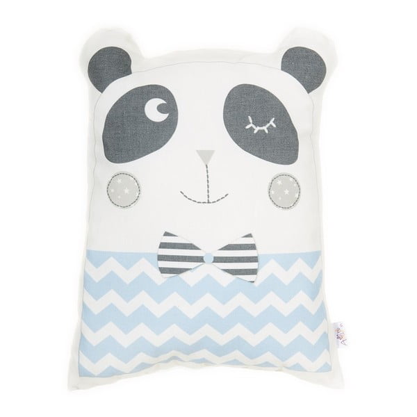 Cuscino per bambini blu con cotone Mike & Co. NEW YORK Cuscino giocattolo Panda, 25 x 36 cm - Mike & Co. NEW YORK