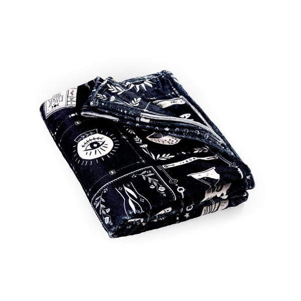 Coperta nera in micropile a tema Halloween 130x170 cm Enchanted Witchcraft – Catherine Lansfield