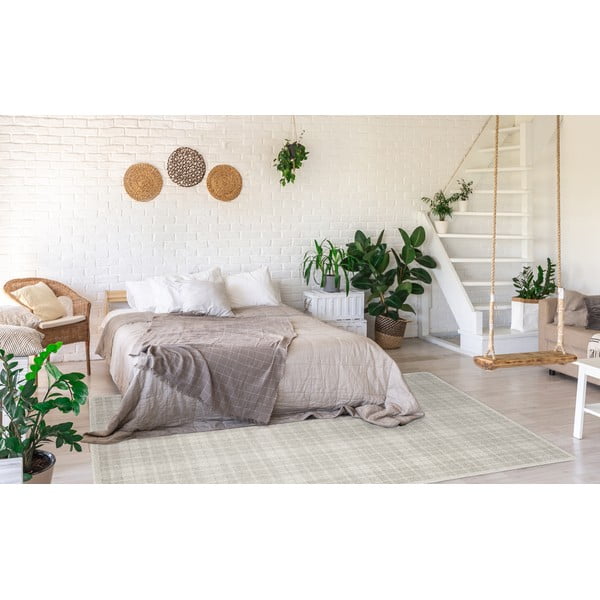 Tappeto in lana grigio chiaro 160x230 cm Pano - Agnella-image-1