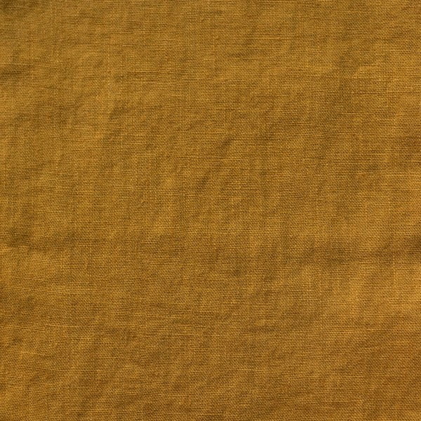 Tenda giallo ocra marrone in lino 140x200 cm Bronze – Linen Tales-image-1