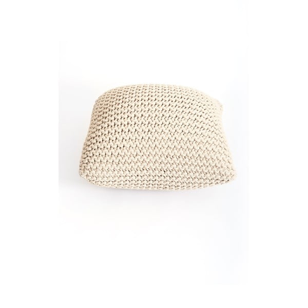 Pouf cuscino in maglia beige - Bonami Essentials-image-3