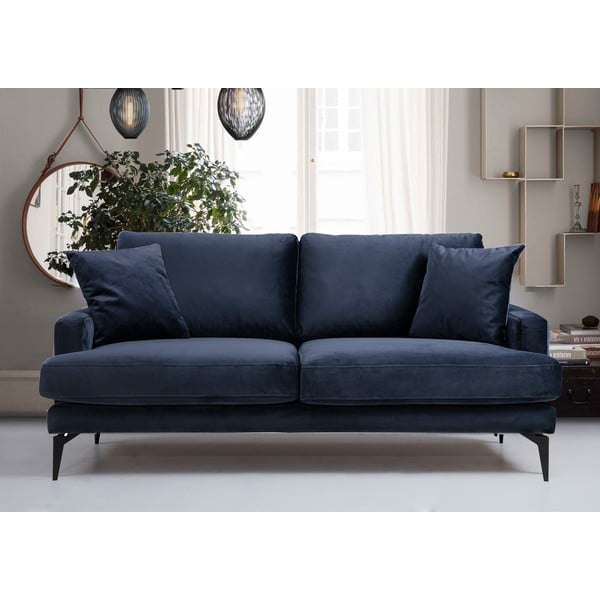 Divano blu scuro 175 cm Papira - Balcab Home-image-1