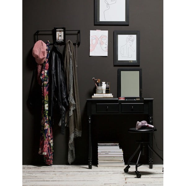 Tavolino da toilette in legno di pino nero Romy - WOOOD-image-1