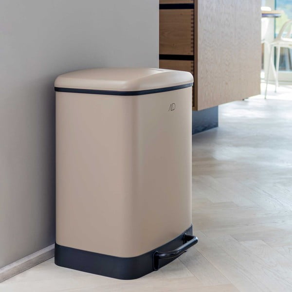 Bidone a pedale in metallo beige per rifiuti differenziati 24 l Wonda - Mette Ditmer Denmark-image-1