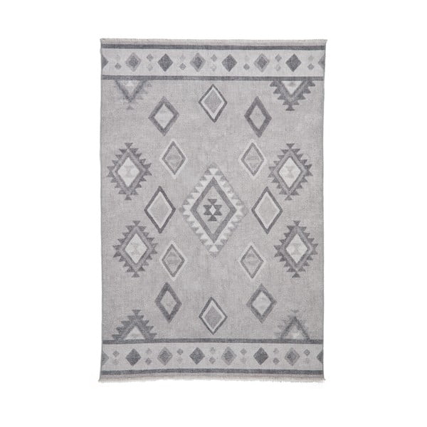 Tappeto grigio in misto cotone lavabile 152x230 cm Whisper – Think Rugs