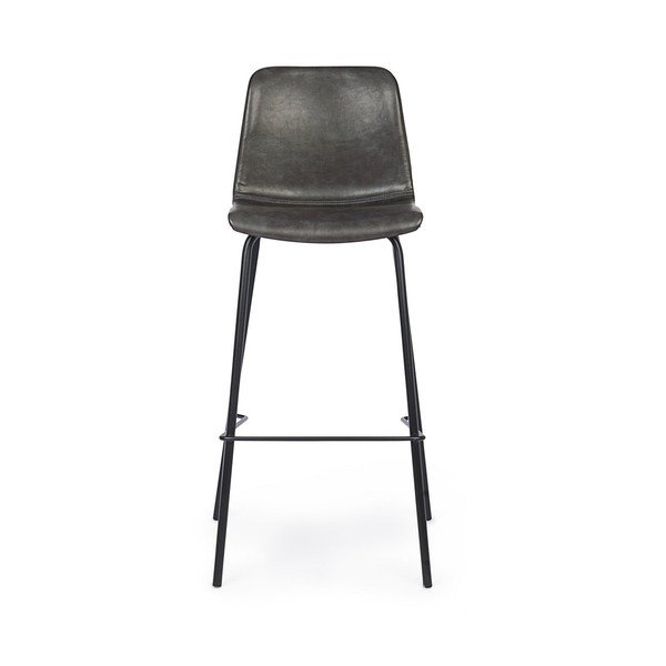 Sgabello da bar grigio scuro imbottito (altezza della seduta 75 cm) Kyra – Bizzotto-image-2