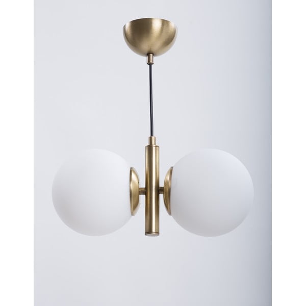 Lampada a sospensione con paralume in vetro oro e bianco ø 15 cm Monera - Squid Lighting-image-1