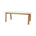 Tavolo da pranzo pieghevole bianco con gambe in legno di quercia Profil - Tenzo