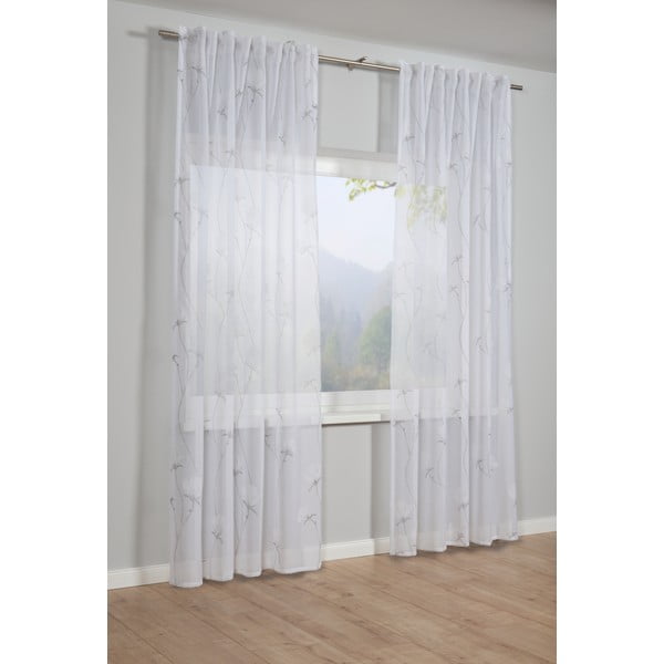 Tenda bianco-grigio 245x140 cm Voile - Gardinia-image-1