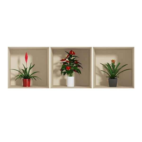 Set di 3 adesivi con effetto 3D Fiore - Ambiance-image-2