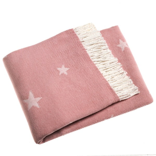 Plaid rosa con contenuto di cotone , 140 x 180 cm Stars - Euromant