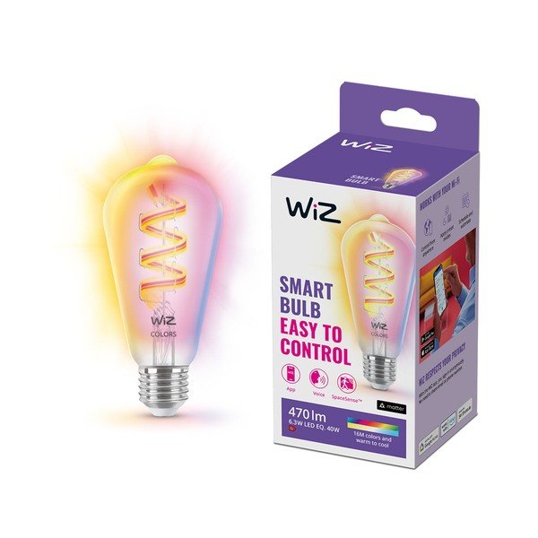 Lampadina smart con filamenti con presa E27, 6 W – WiZ