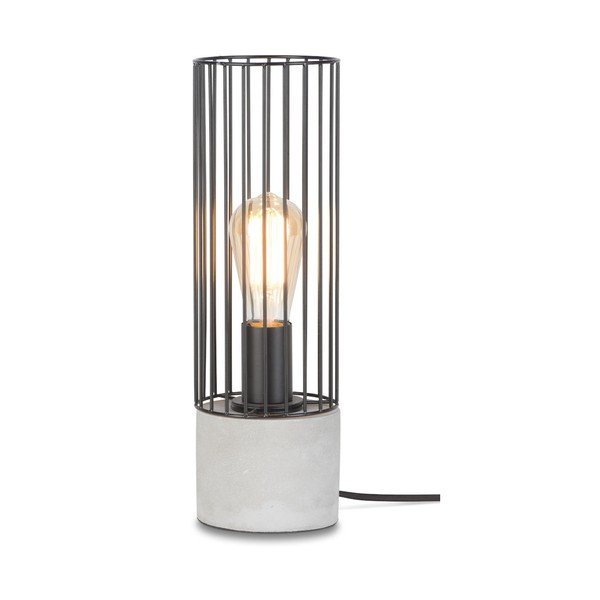 Lampada da tavolo nera con base in cemento Memphis - Citylights