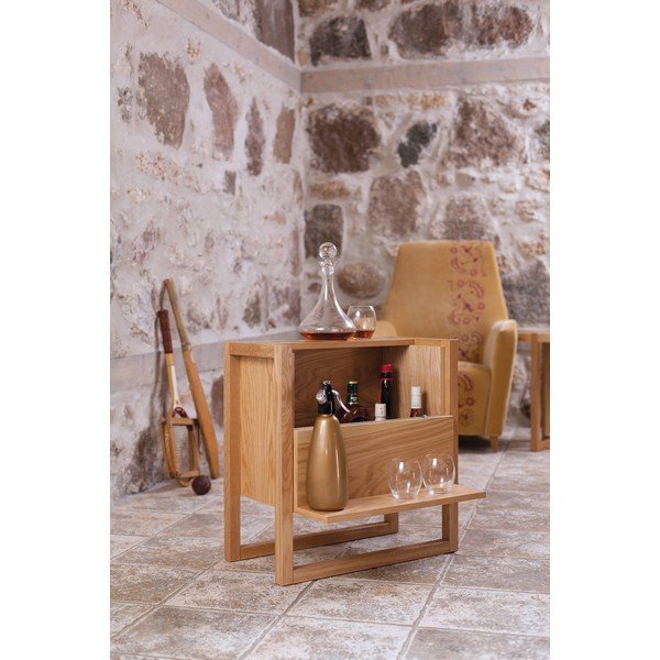 Mobile da vino in legno di quercia in colore naturale 59x60 cm NewEst - Woodman-image-1