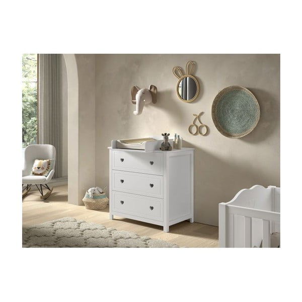 Fasciatoio (profondità adatta della cassettiera 57 cm) bianco Amori – Vipack-image-1