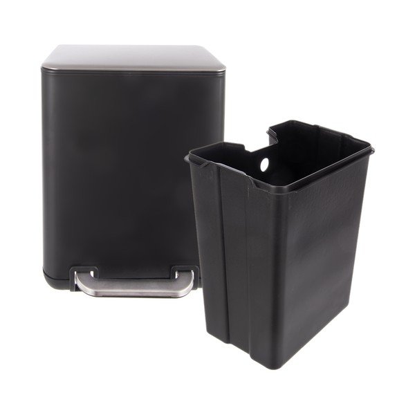 Cestino per la spazzatura nero in acciaio inox con pedale 6 l Black – Orion-image-4