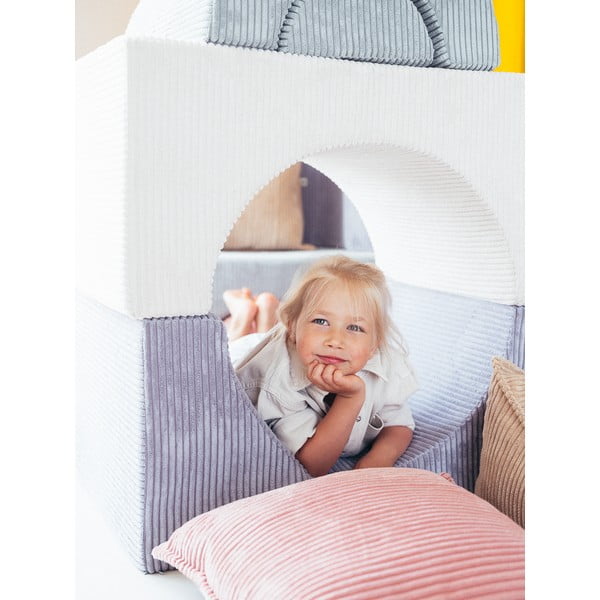 Set per psicomotricità blu in velluto a coste 75x49x37 cm Rainbow Montessori – Wigiwama-image-4