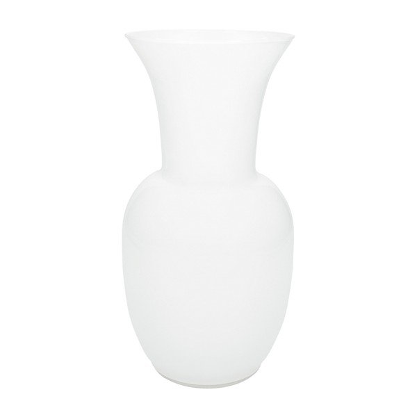 Vaso bianco in vetro (altezza totale 26 cm) – Brandani