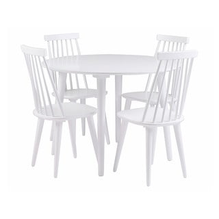 Tavolo da pranzo in legno di gomma bianco Lotte, ⌀ 106 cm Lotta - Rowico