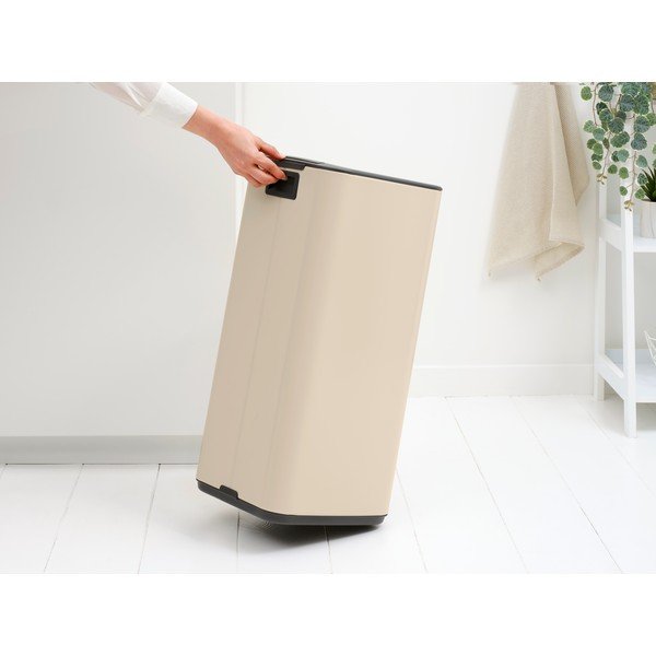 Cestino per la spazzatura beige in acciaio con pedale 30 l Bo – Brabantia-image-3