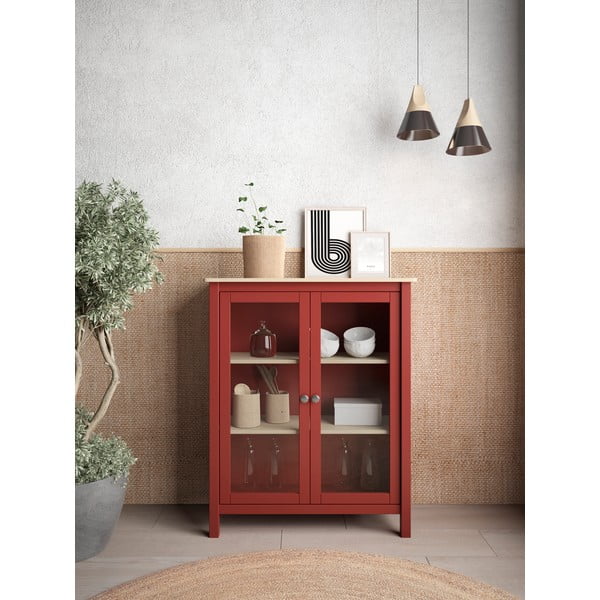 Vetrina in legno di pino rosso/naturale 90x110 cm Misti - Marckeric-image-1