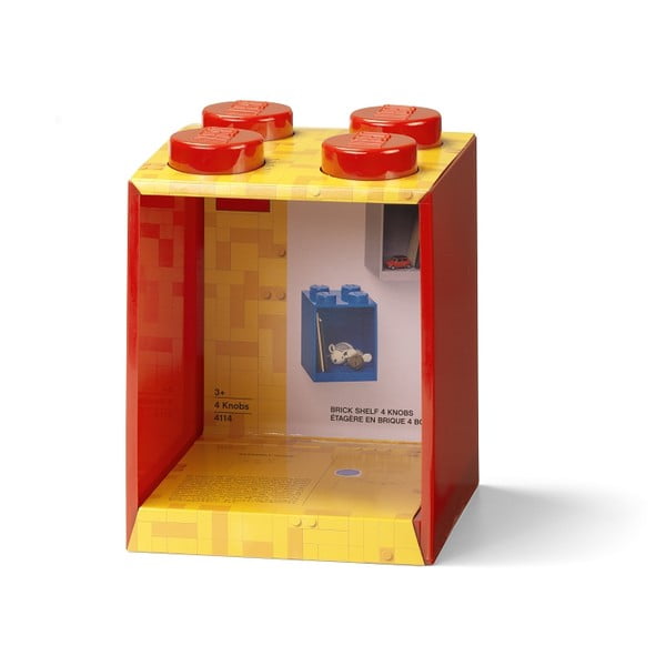 Mensola a muro rossa per bambini Brick 4 - LEGO®-image-2