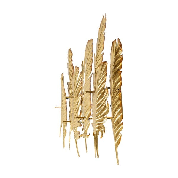 Appendiabiti da parete in metallo color oro, larghezza 86 cm Leaf - Kare Design-image-1