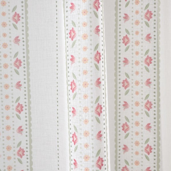Tenda rosa e bianca 140x229 cm Floral Stripe - Catherine Lansfield-image-1