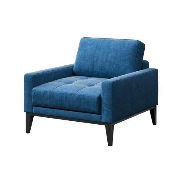 Modré křeslo s dřevěnými nohami MESONICA Musso Tufted-image-2