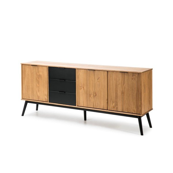 Credenza in legno di pino marrone Lucie, larghezza 171 cm - Marckeric-image-3