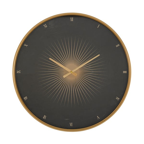 Orologio da parete nero con cornice dorata Glam Classic, ø 60 cm - Mauro Ferretti