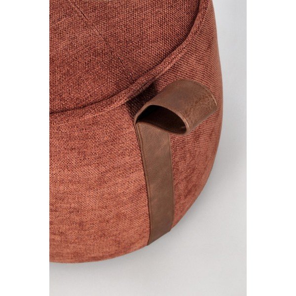 Poggiapiedi color terracotta con rivestimento in ciniglia Anila – Bizzotto-image-1