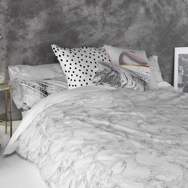 Set di 2 federe in cotone Essence Marble, 50 x 75 cm - Blanc-image-2
