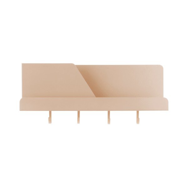 Pískově hnědý kovový nástěnný organizér s háčky Leitmotiv Perky, délka 46 cm-image-2