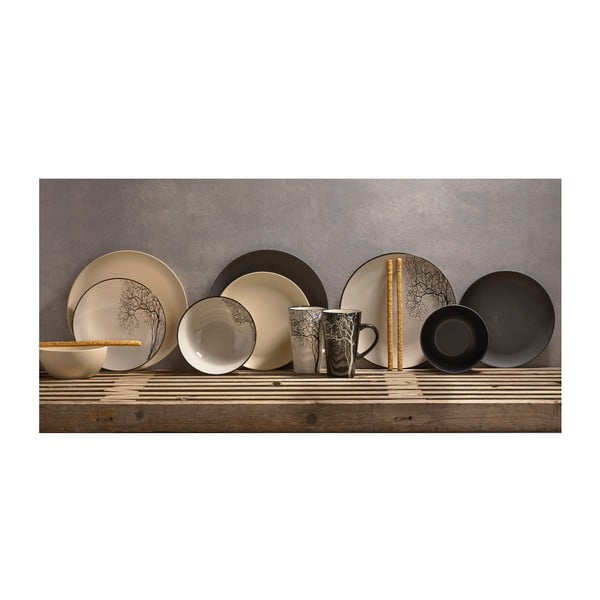 Tazza in gres nero KJ Collection, 500 ml Winter Tree - Villa Collection-image-2