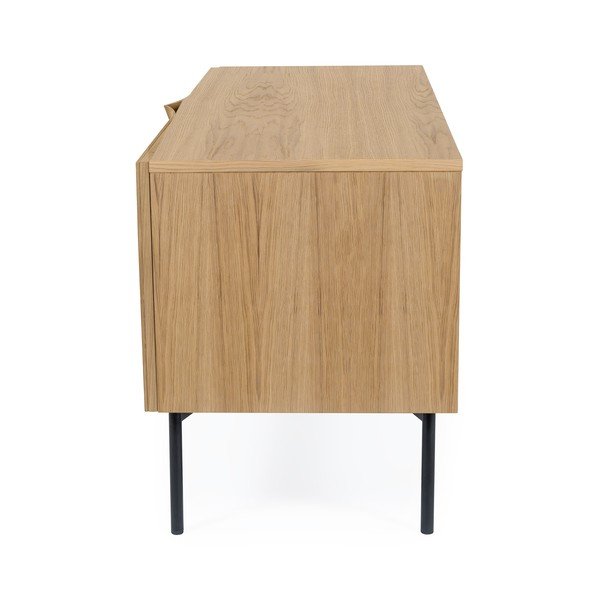 Cassettiera marrone con decoro in rovere , 65 x 120 cm Flop - Woodman-image-4