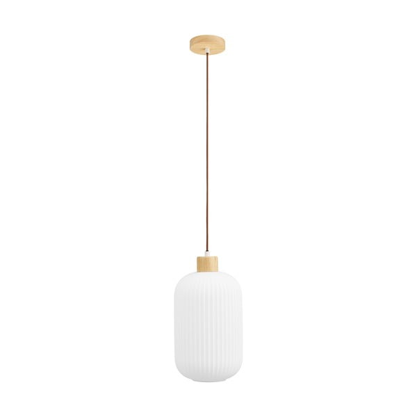 Lampadario bianco con paralume in vetro ø 20 cm Argalo – House Nordic